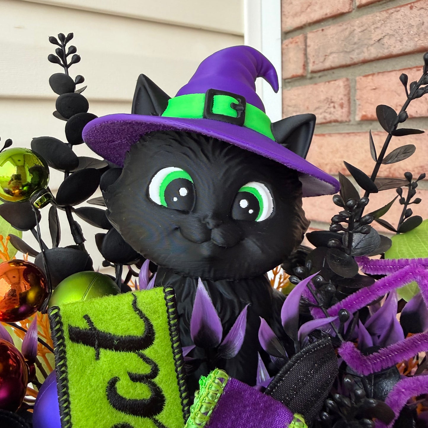Spooky-Sweet Witch Kitty Cauldron Arrangement 🐈‍⬛🧙‍♀️