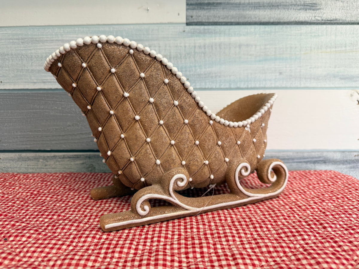 RAZ Imports 8" Gingerbread Pearl Sleigh
