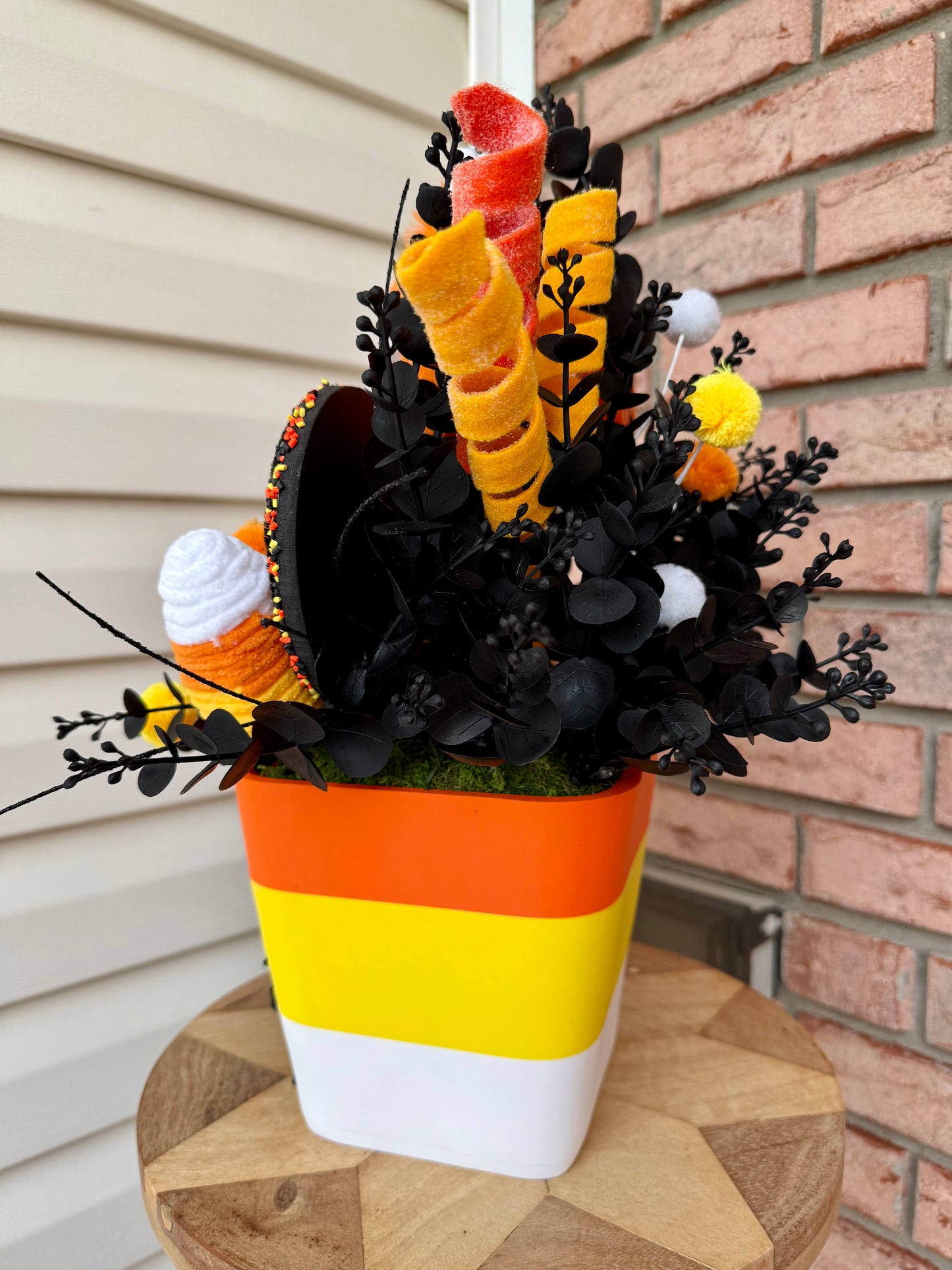 Spooky-Sweet Candy Corn Monster Bucket Arrangement 🎃👻