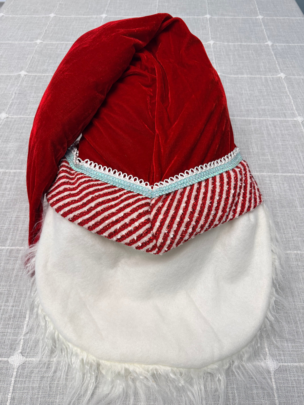 Regency 24" Peppermint Santa Face Wall Decor with Velvet & Candy Accents