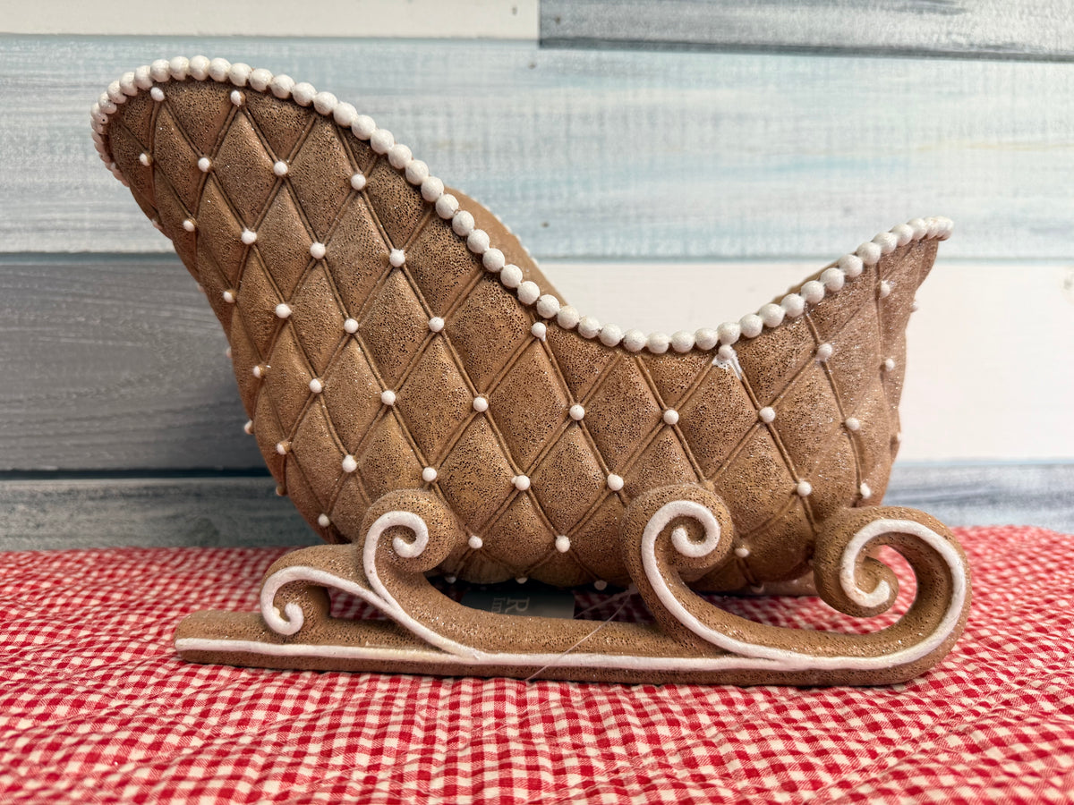 RAZ Imports 8" Gingerbread Pearl Sleigh