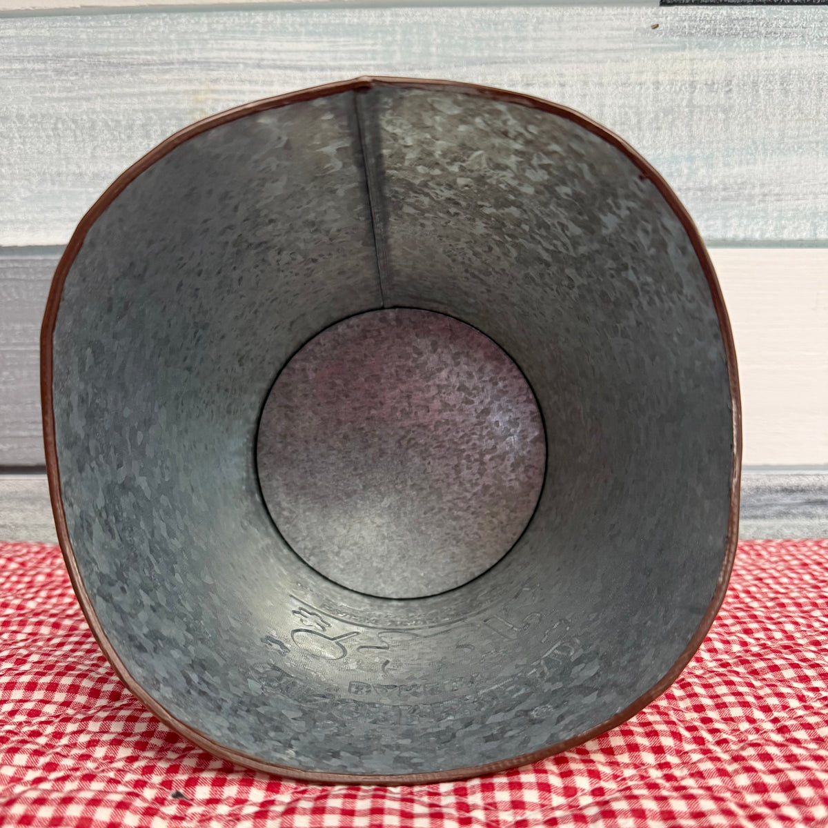 Festive "Gingerbread Bakery" Round Metal Pot – Holiday Planter & Treat Container