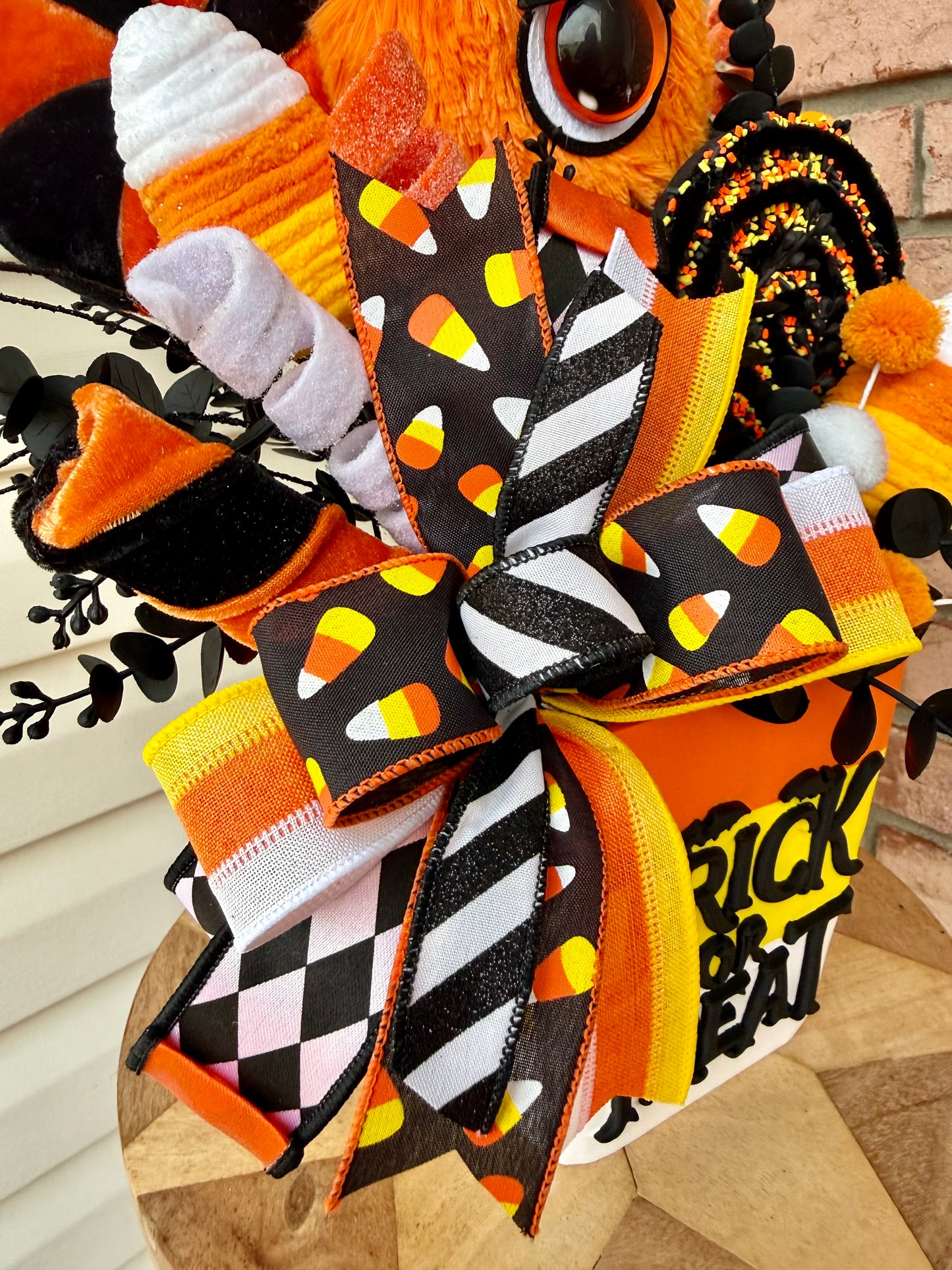Spooky-Sweet Candy Corn Monster Bucket Arrangement 🎃👻