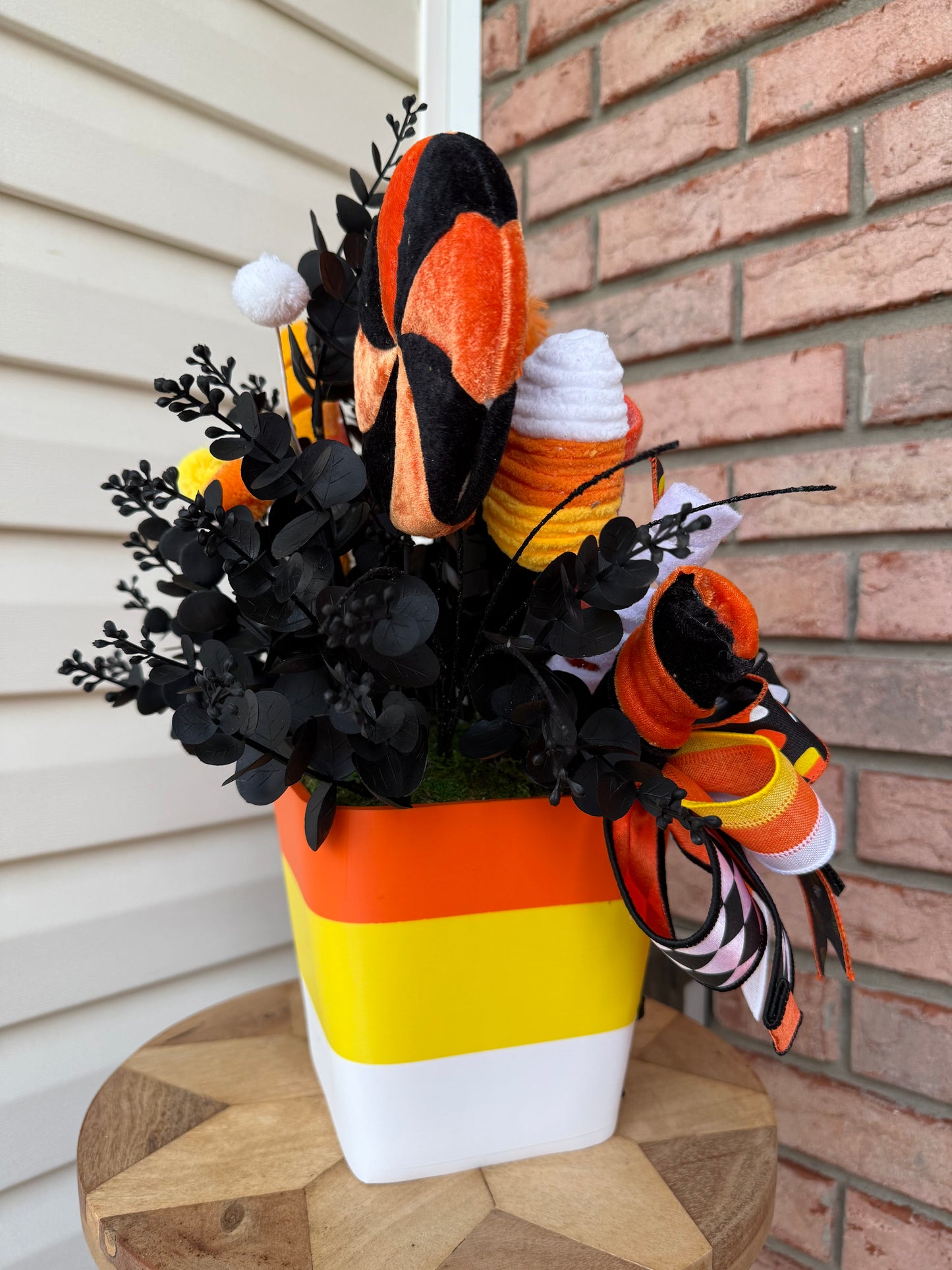 Spooky-Sweet Candy Corn Monster Bucket Arrangement 🎃👻