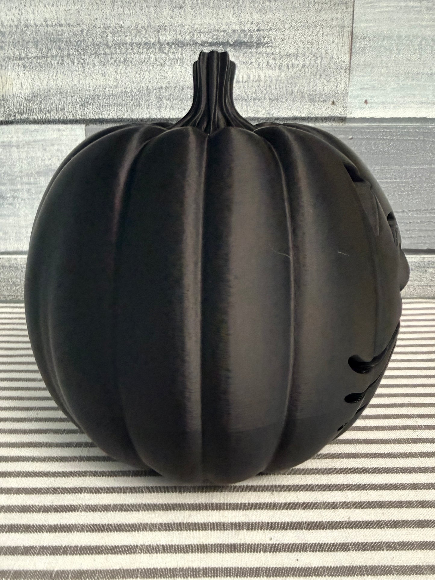 Jinxie the Black Cat Jack O Lantern | 3D Printed Halloween Decor | Floral Centerpiece Base or Standalone Spooky Pumpkin