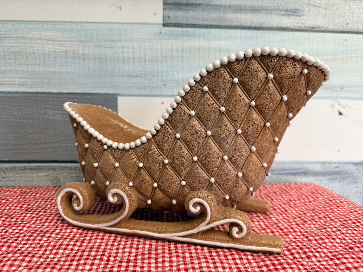 RAZ Imports 8" Gingerbread Pearl Sleigh