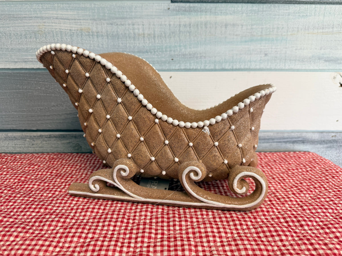 RAZ Imports 8" Gingerbread Pearl Sleigh