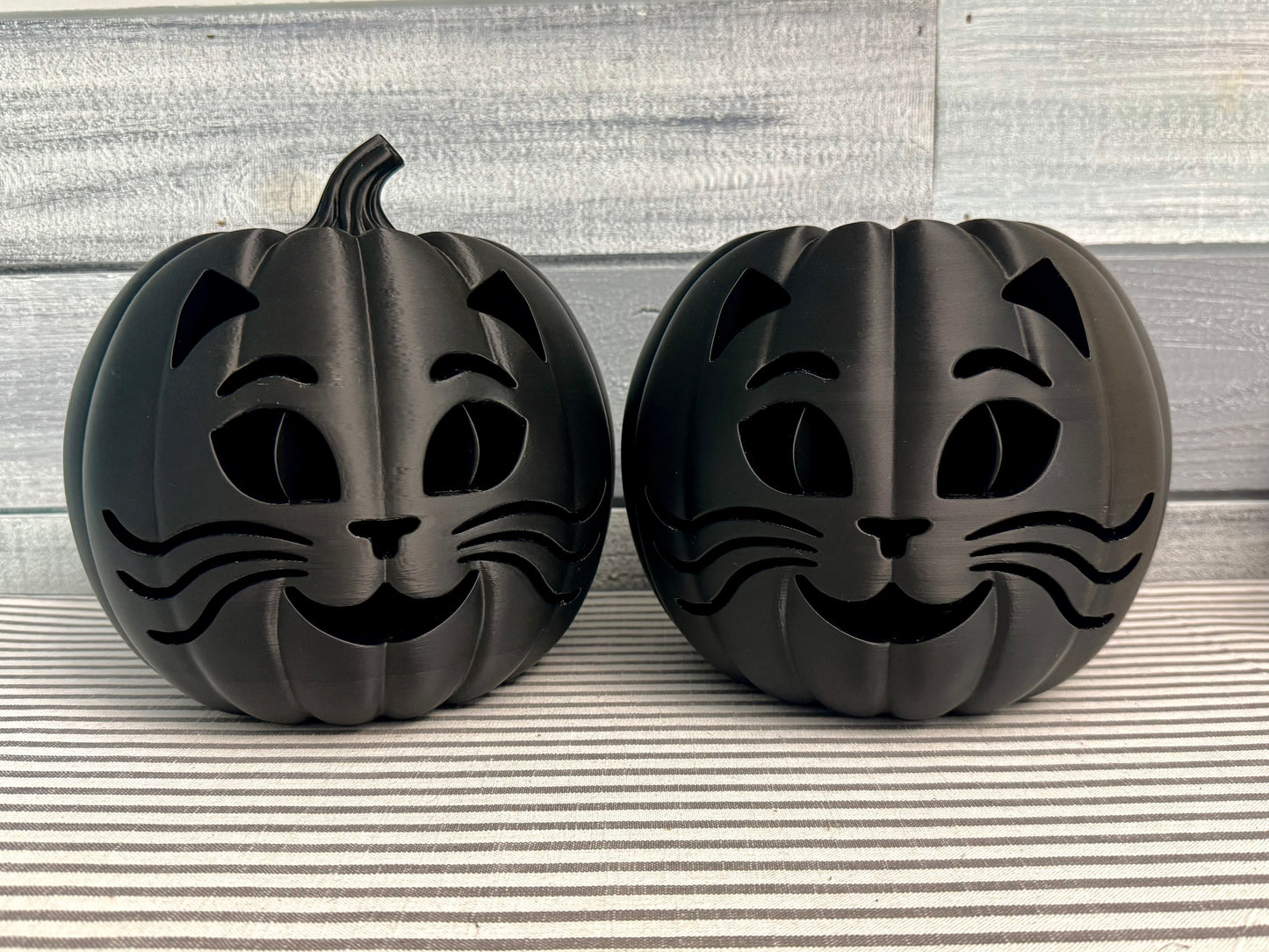 Jinxie the Black Cat Jack O Lantern | 3D Printed Halloween Decor | Floral Centerpiece Base or Standalone Spooky Pumpkin