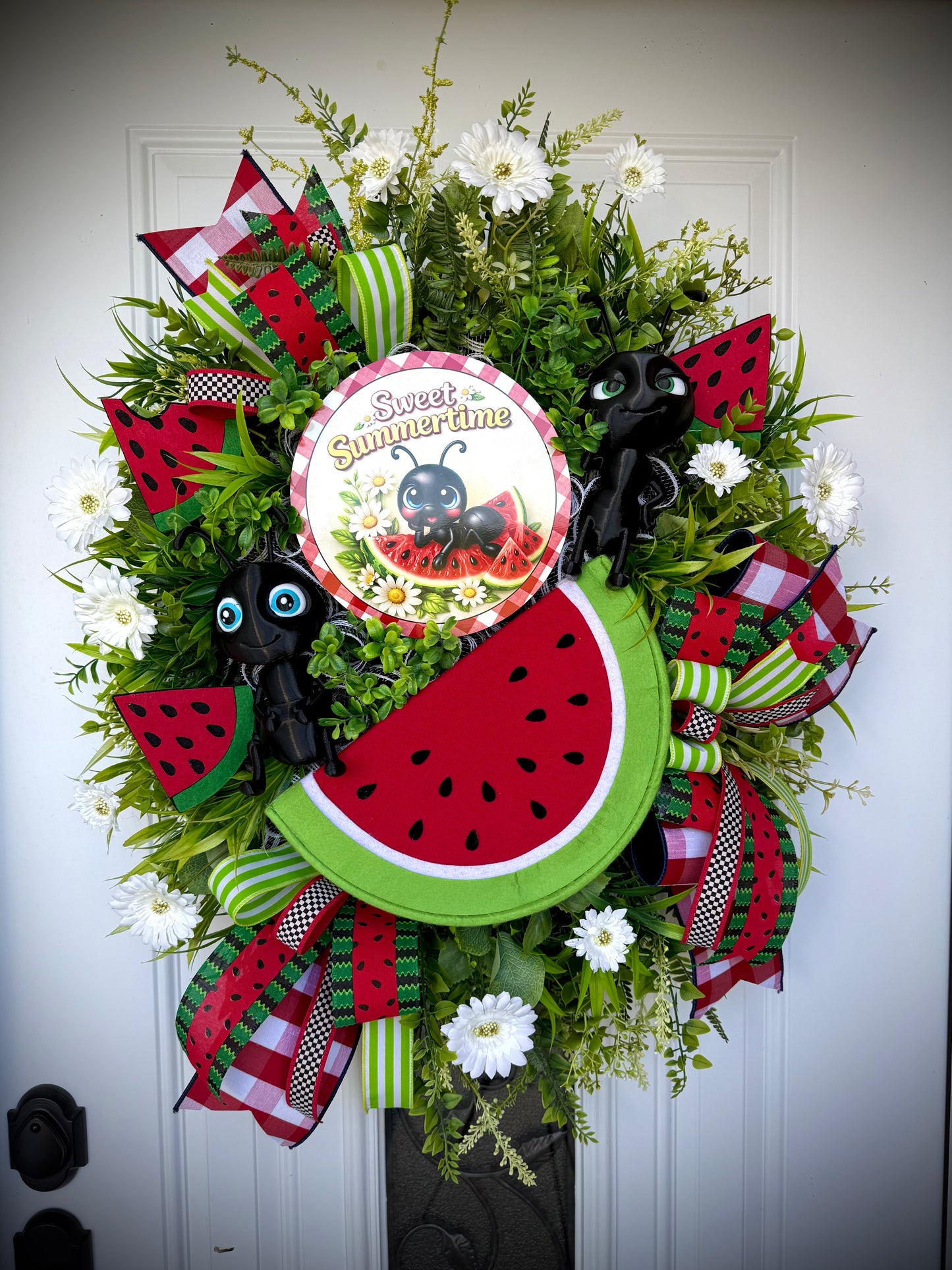 Sweet Summertime Watermelon Ant Wreath Door Decor