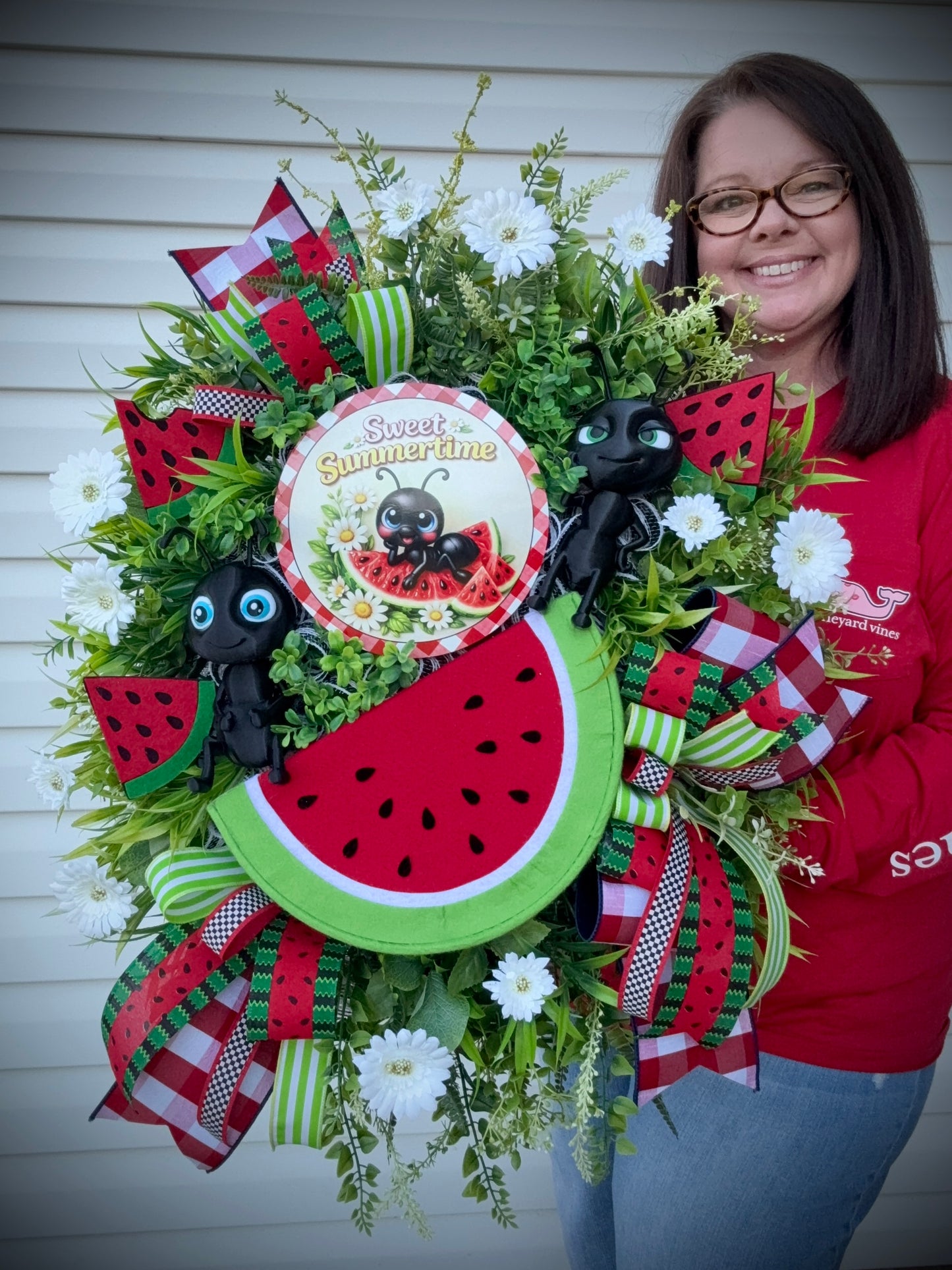 Sweet Summertime Watermelon Ant Wreath Door Decor