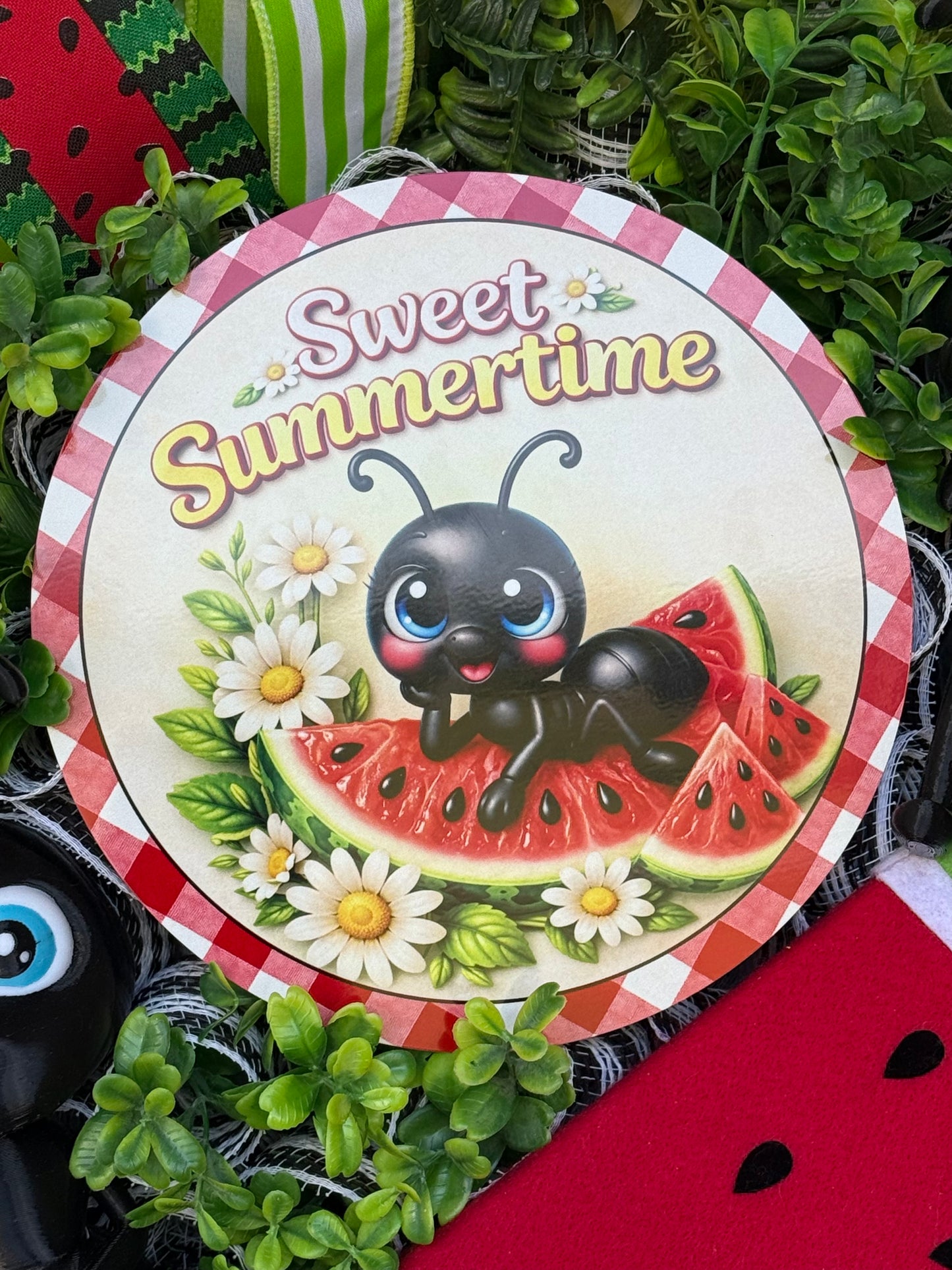 Sweet Summertime Watermelon Ant Wreath Door Decor