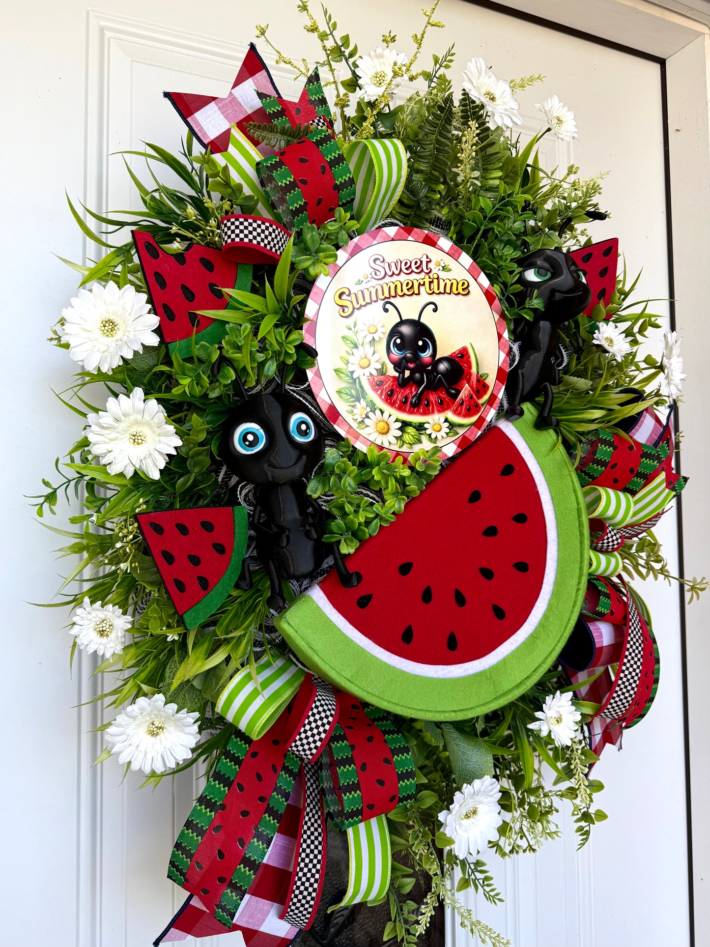 Sweet Summertime Watermelon Ant Wreath Door Decor