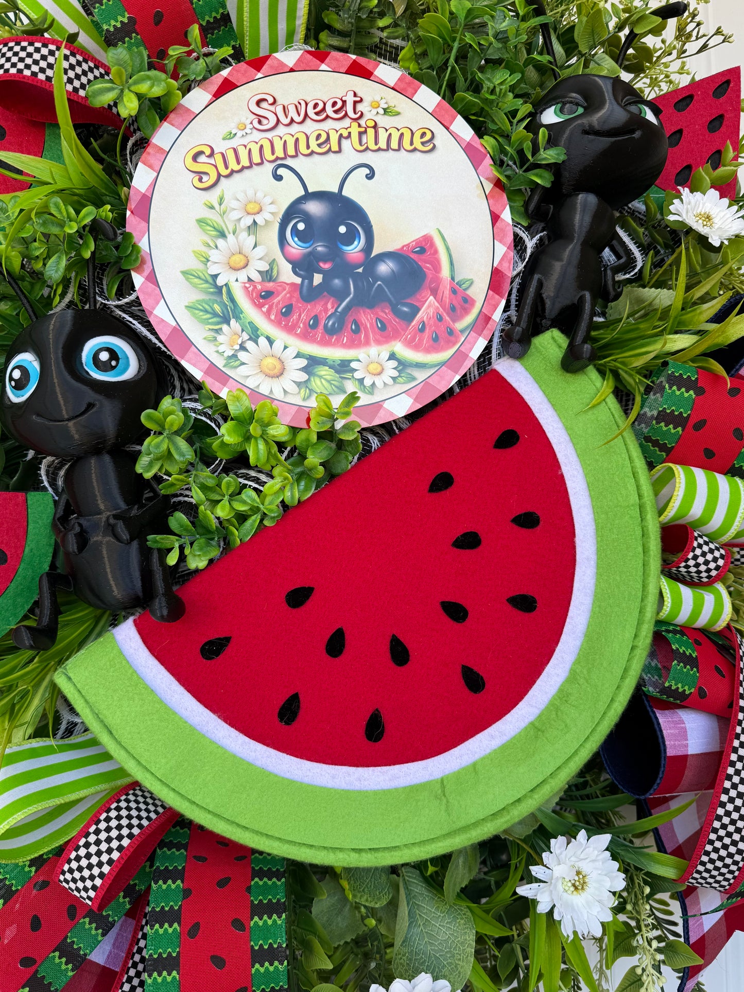 Sweet Summertime Watermelon Ant Wreath Door Decor