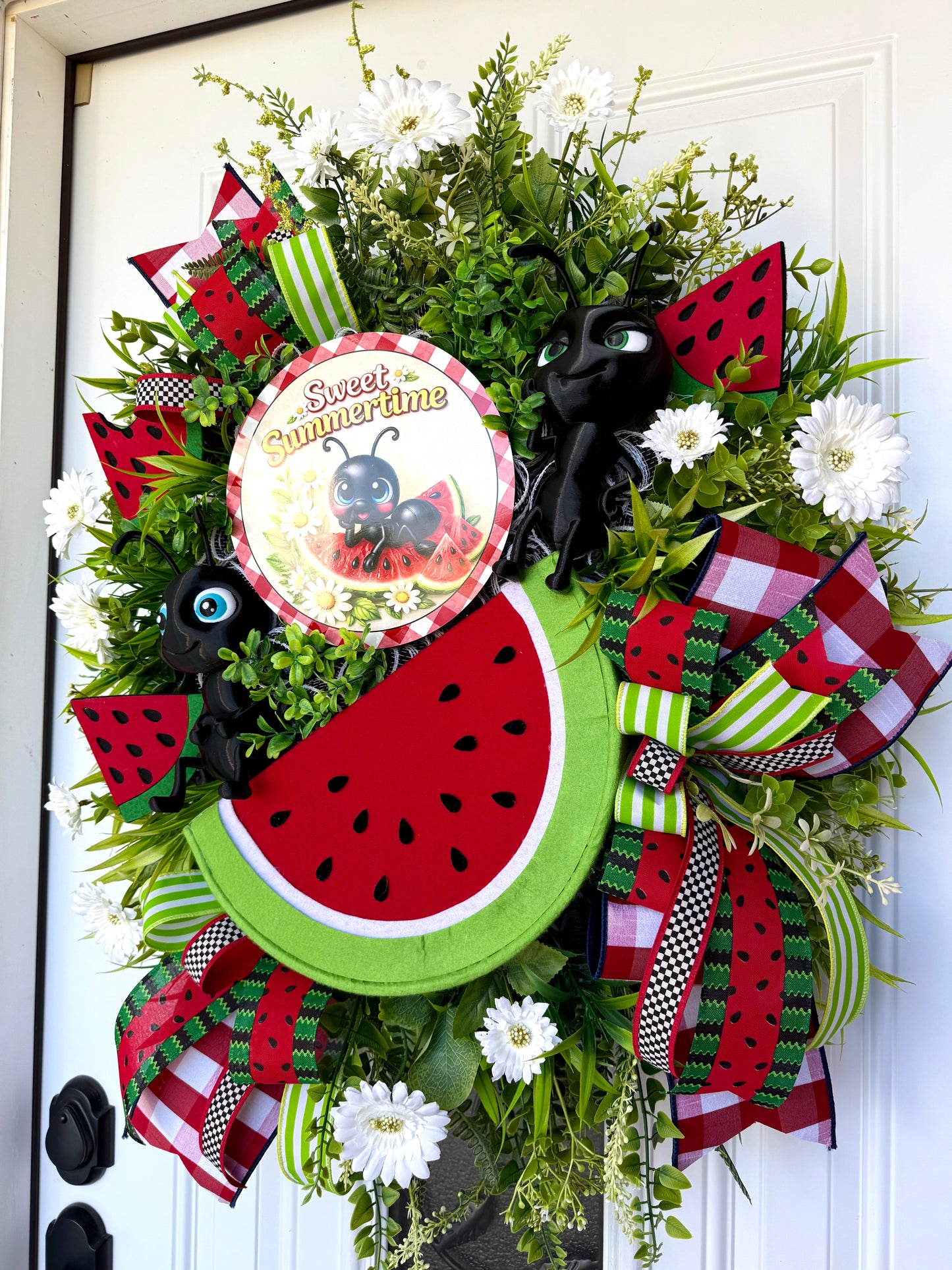 Sweet Summertime Watermelon Ant Wreath Door Decor