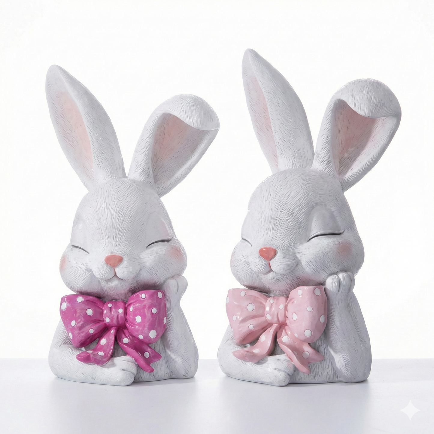 The "Polka Dot Party" Bunnies: 11" Floppy Ear Resin Rabbits