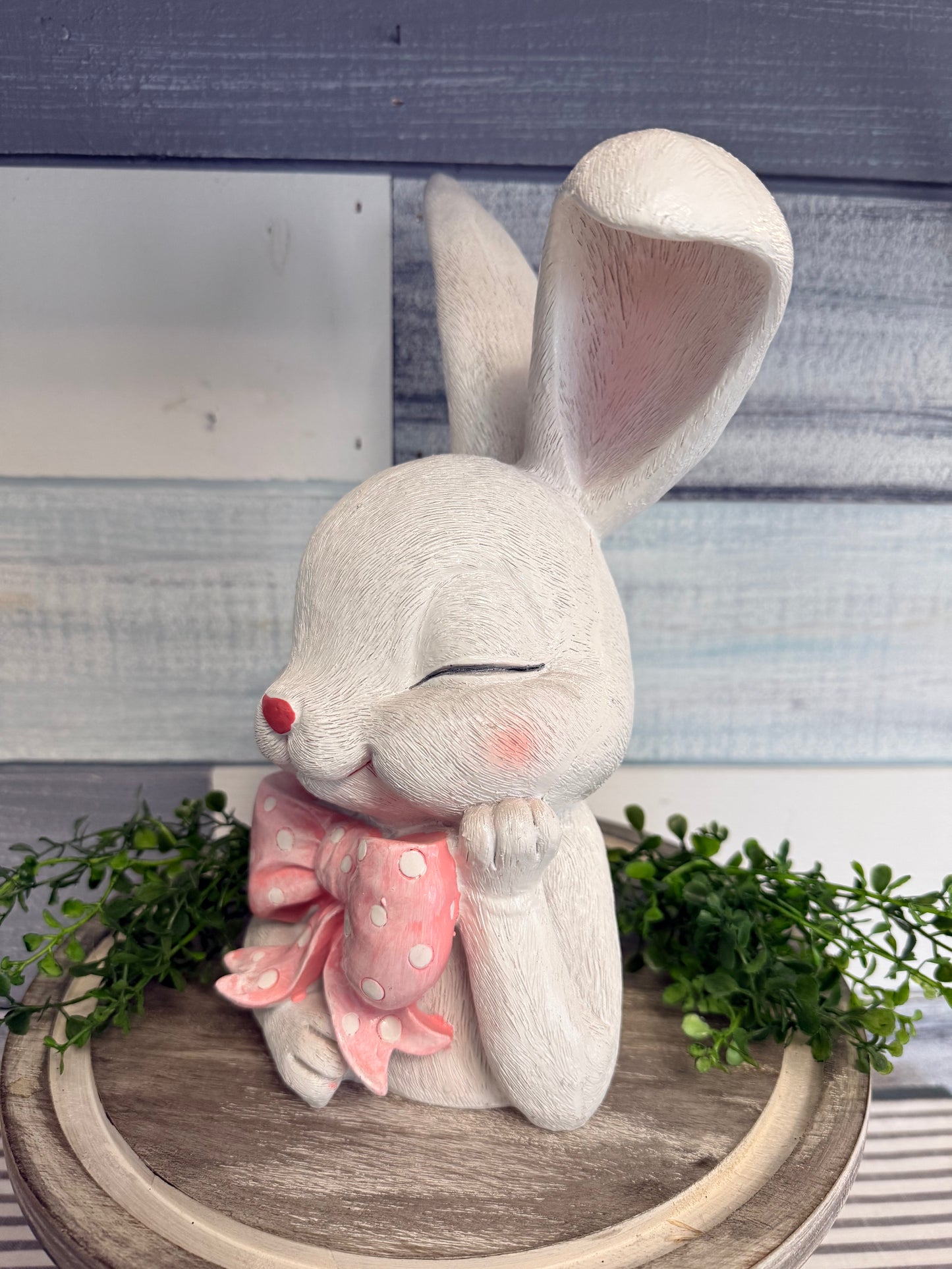 The "Polka Dot Party" Bunnies: 11" Floppy Ear Resin Rabbits