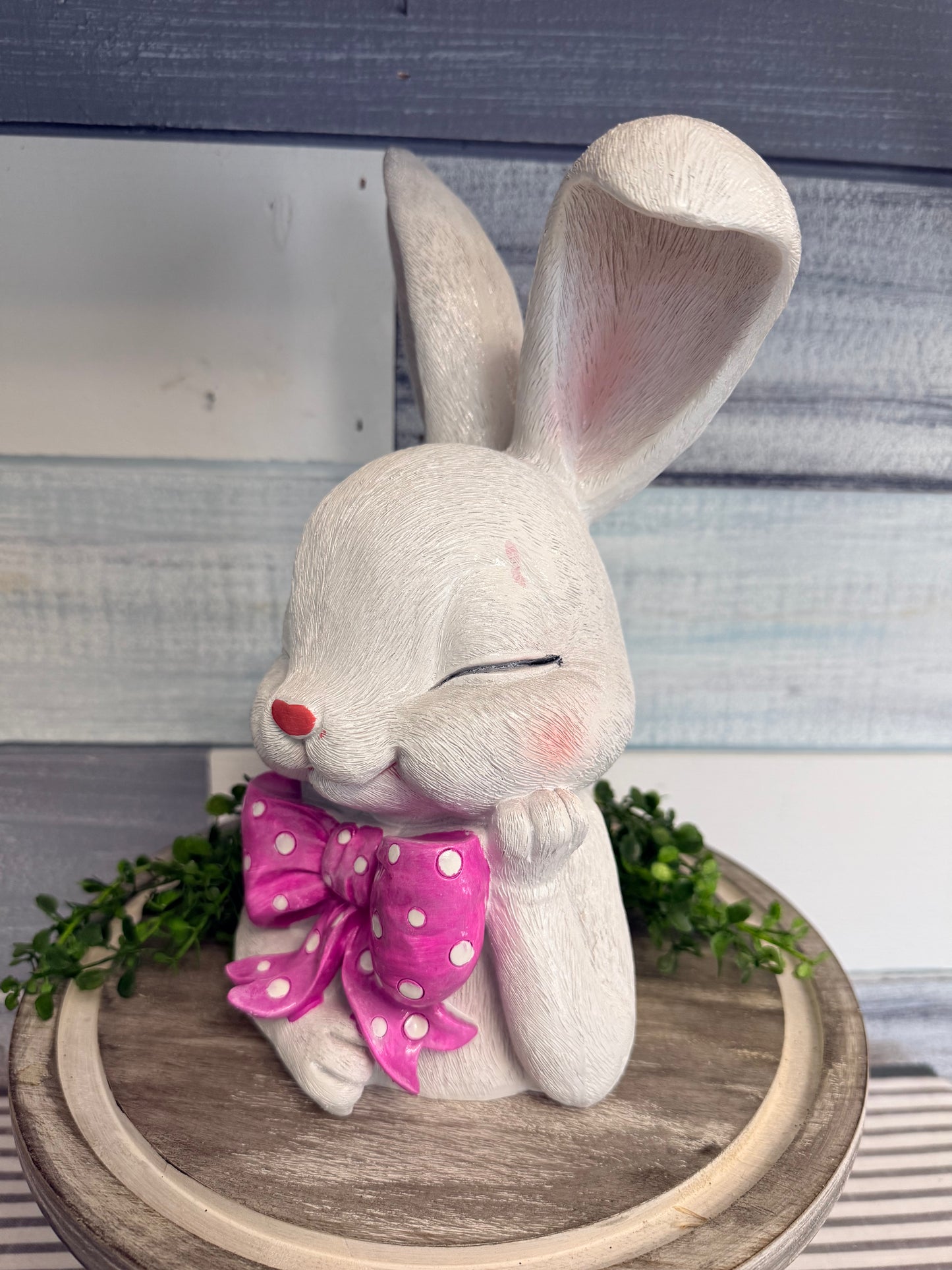 The "Polka Dot Party" Bunnies: 11" Floppy Ear Resin Rabbits