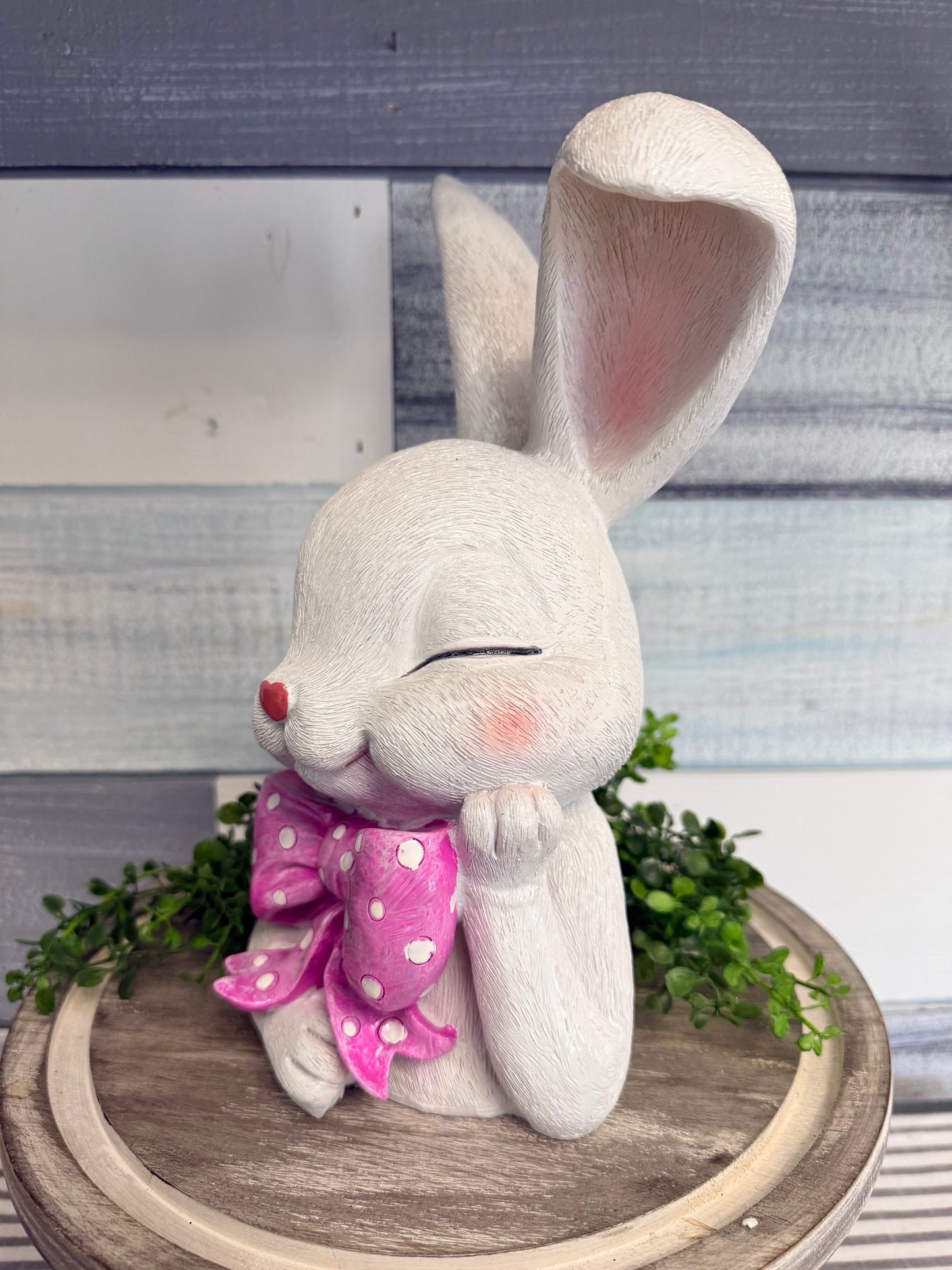 The "Polka Dot Party" Bunnies: 11" Floppy Ear Resin Rabbits