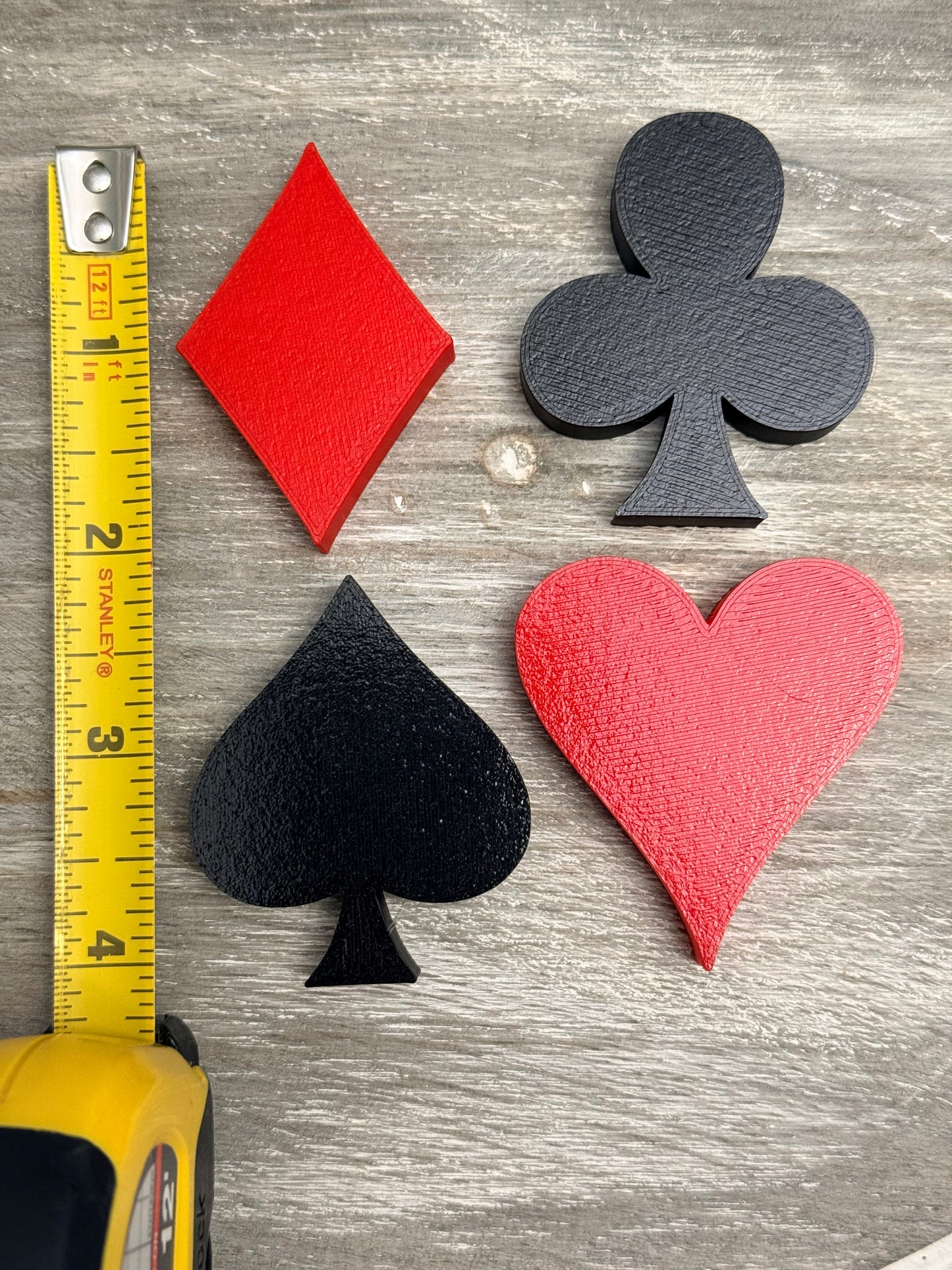 3D Printed Card Suit Accents – Set of 4