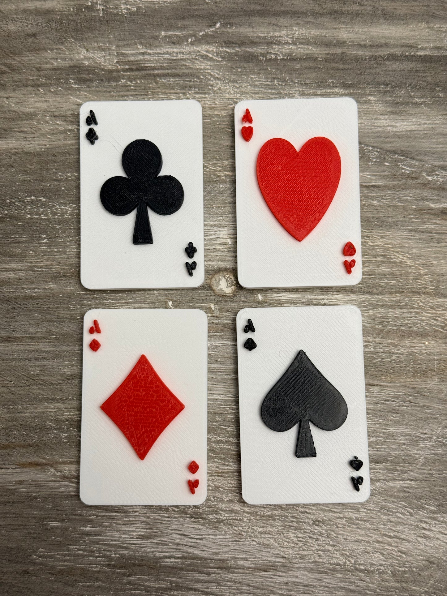 3D Printed Mini Playing Cards Set (4pc) - Alice in Wonderland & Casino Theme - Wreath Attachments & Tray Decor