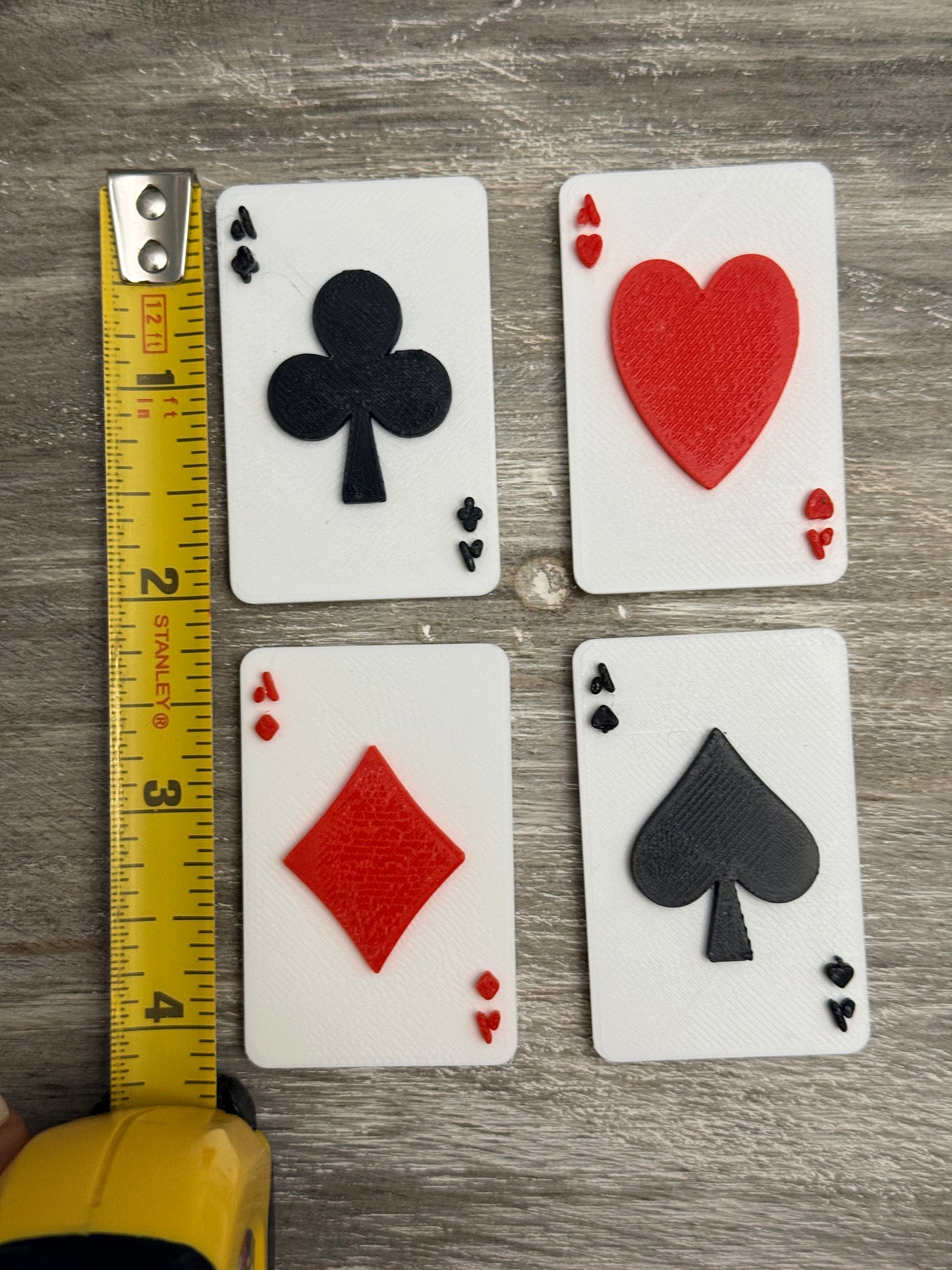 3D Printed Mini Playing Cards Set (4pc) - Alice in Wonderland & Casino Theme - Wreath Attachments & Tray Decor