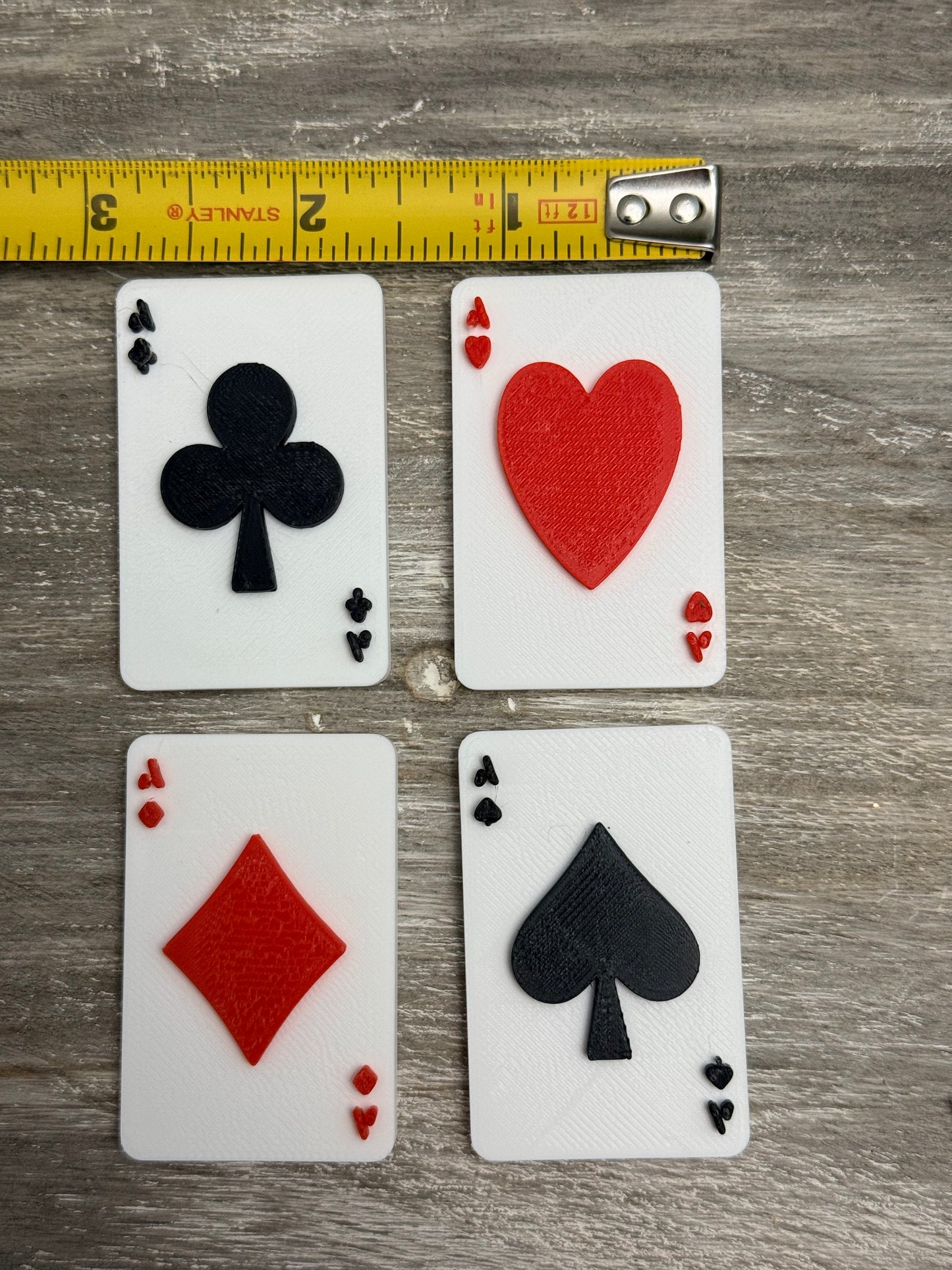 3D Printed Mini Playing Cards Set (4pc) - Alice in Wonderland & Casino Theme - Wreath Attachments & Tray Decor