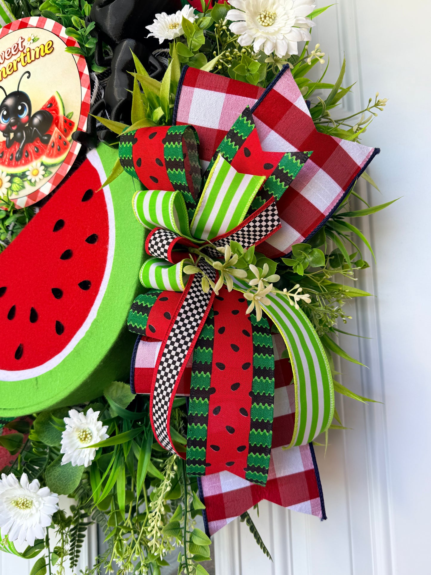 Sweet Summertime Watermelon Ant Wreath Door Decor