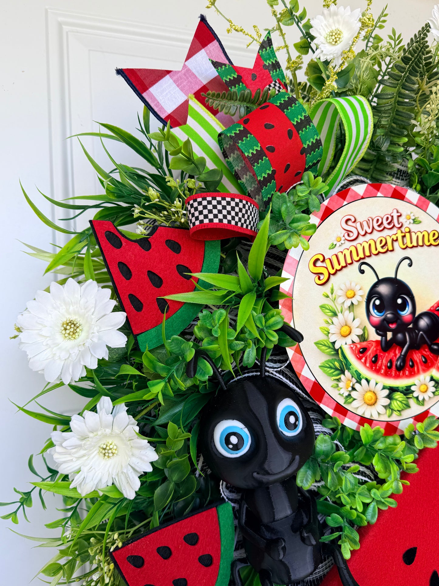 Sweet Summertime Watermelon Ant Wreath Door Decor