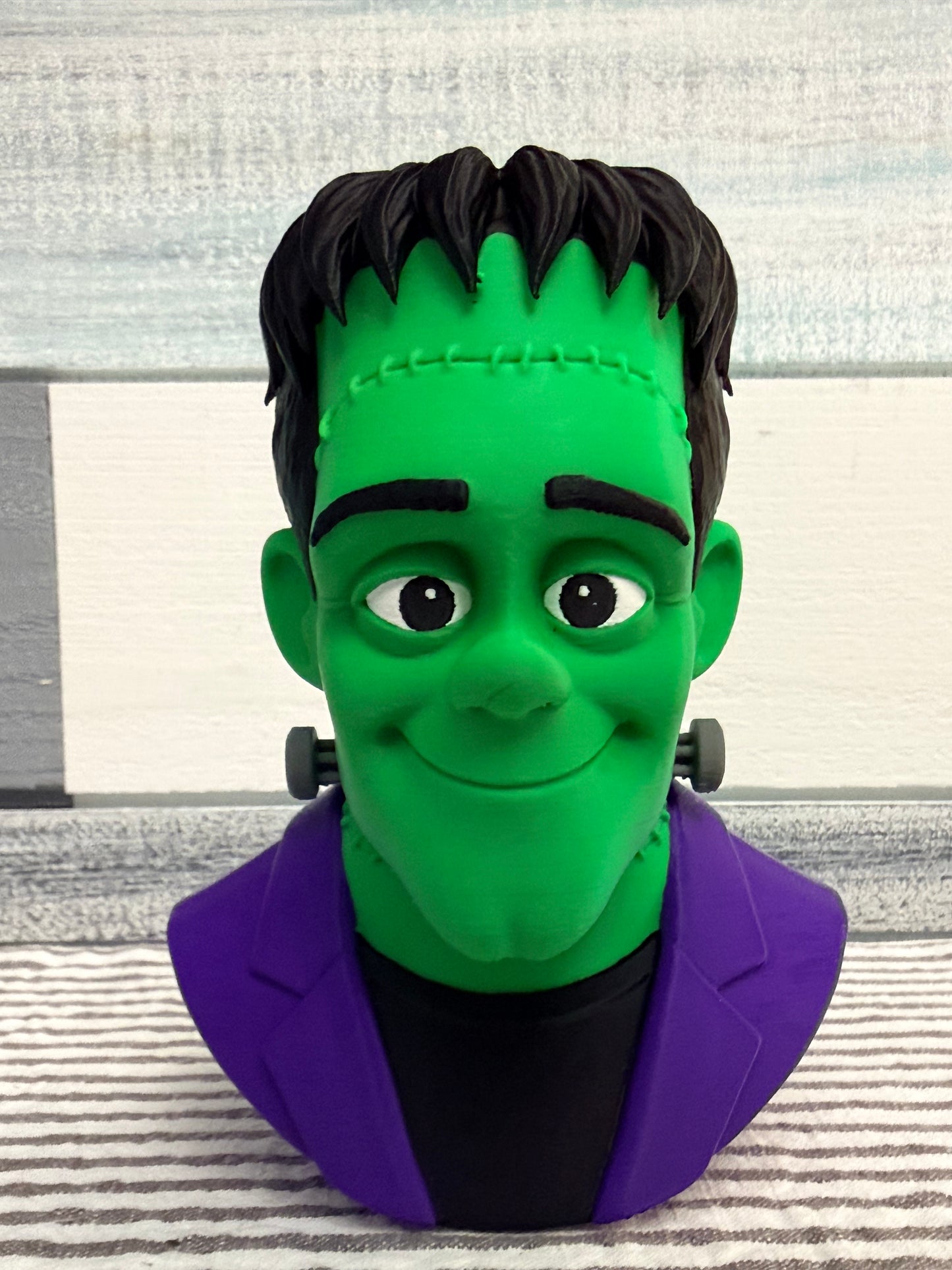 Frankie 3D-Printed Halloween Bust | Tiered Tray & Arrangement Accent
