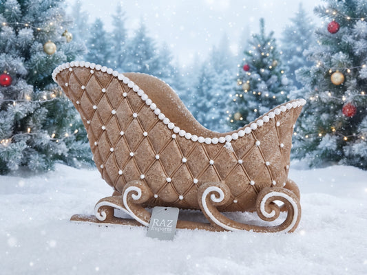 RAZ Imports 8" Gingerbread Pearl Sleigh