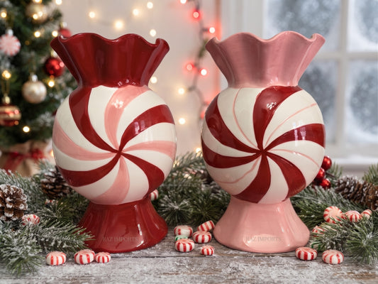 10" Peppermint Vase