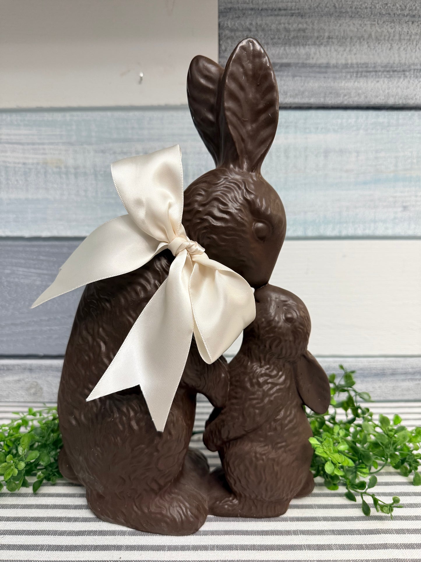 11" Regency Resin "Mommy & Me" Chocolate Bunny | Milk or White Chocolate Style