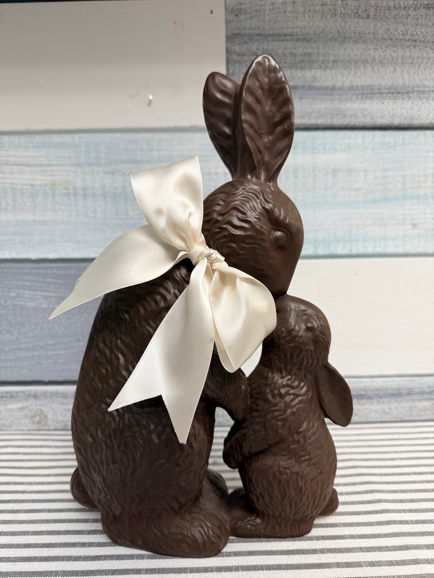 11" Regency Resin "Mommy & Me" Chocolate Bunny | Milk or White Chocolate Style