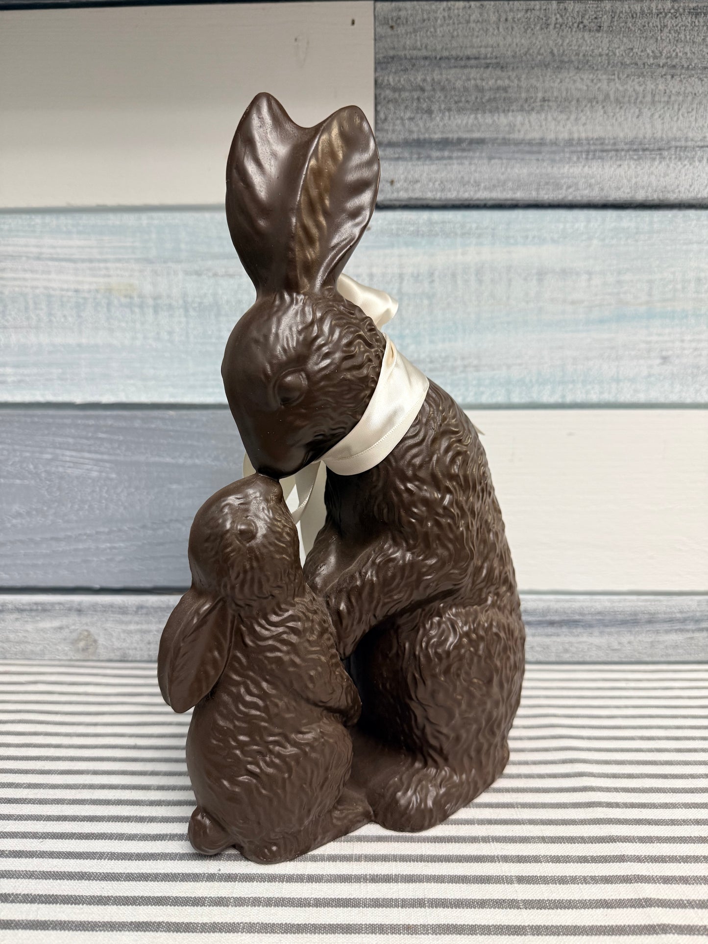 11" Regency Resin "Mommy & Me" Chocolate Bunny | Milk or White Chocolate Style