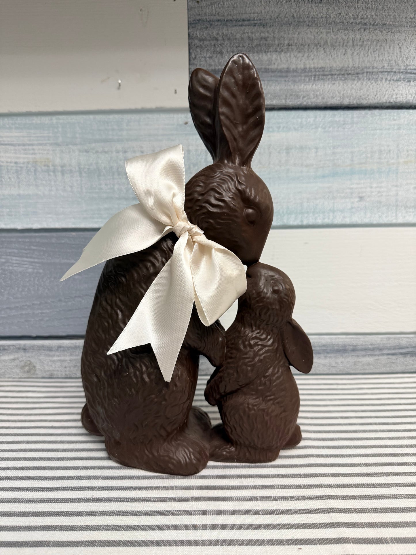 11" Regency Resin "Mommy & Me" Chocolate Bunny | Milk or White Chocolate Style