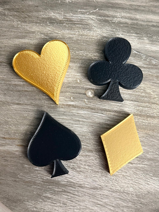 3D Printed Card Suit Accents – Set of 4