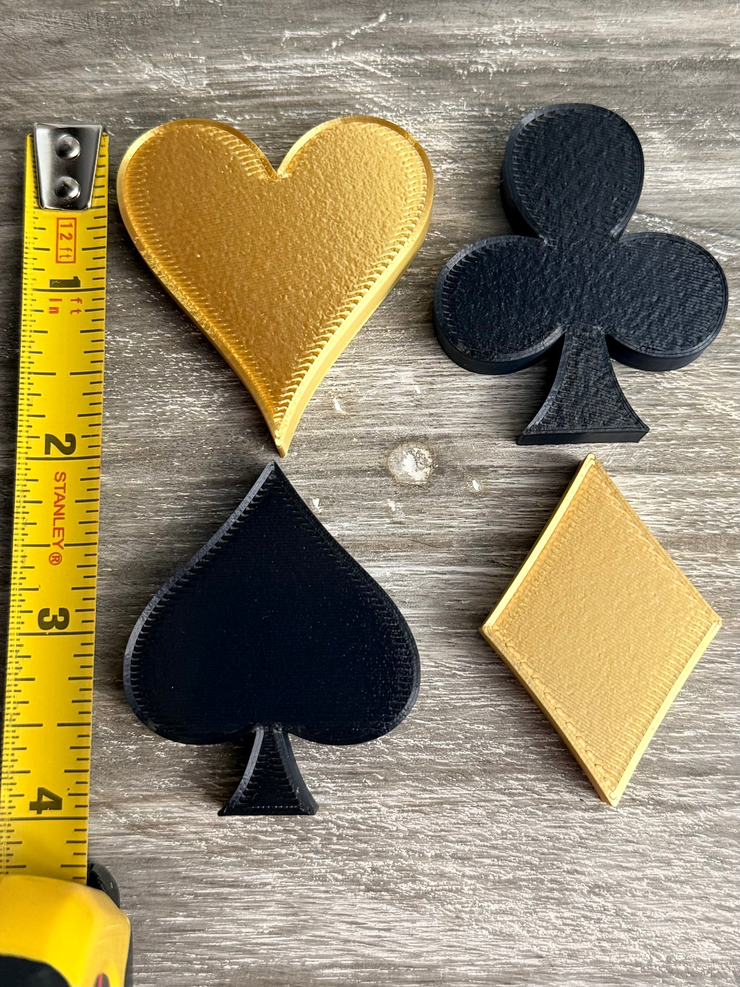 3D Printed Card Suit Accents – Set of 4