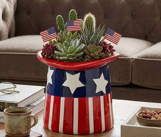 PRE-ORDER🇺🇸- 7" Ceramic American Spirit Hat Planter