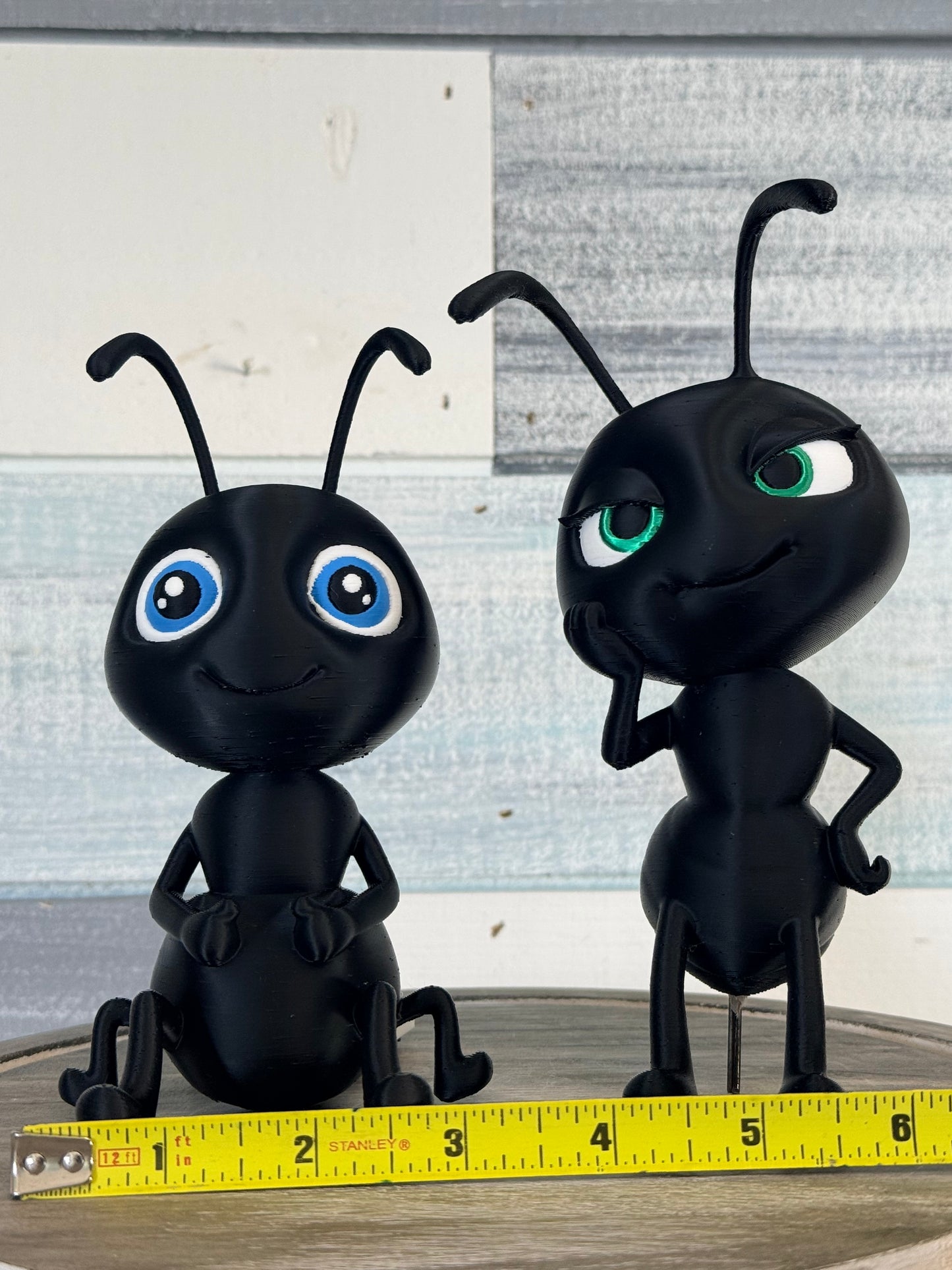 Angelica & Antony: Whimsical 3D Printed Ant Set – 6” Figurine