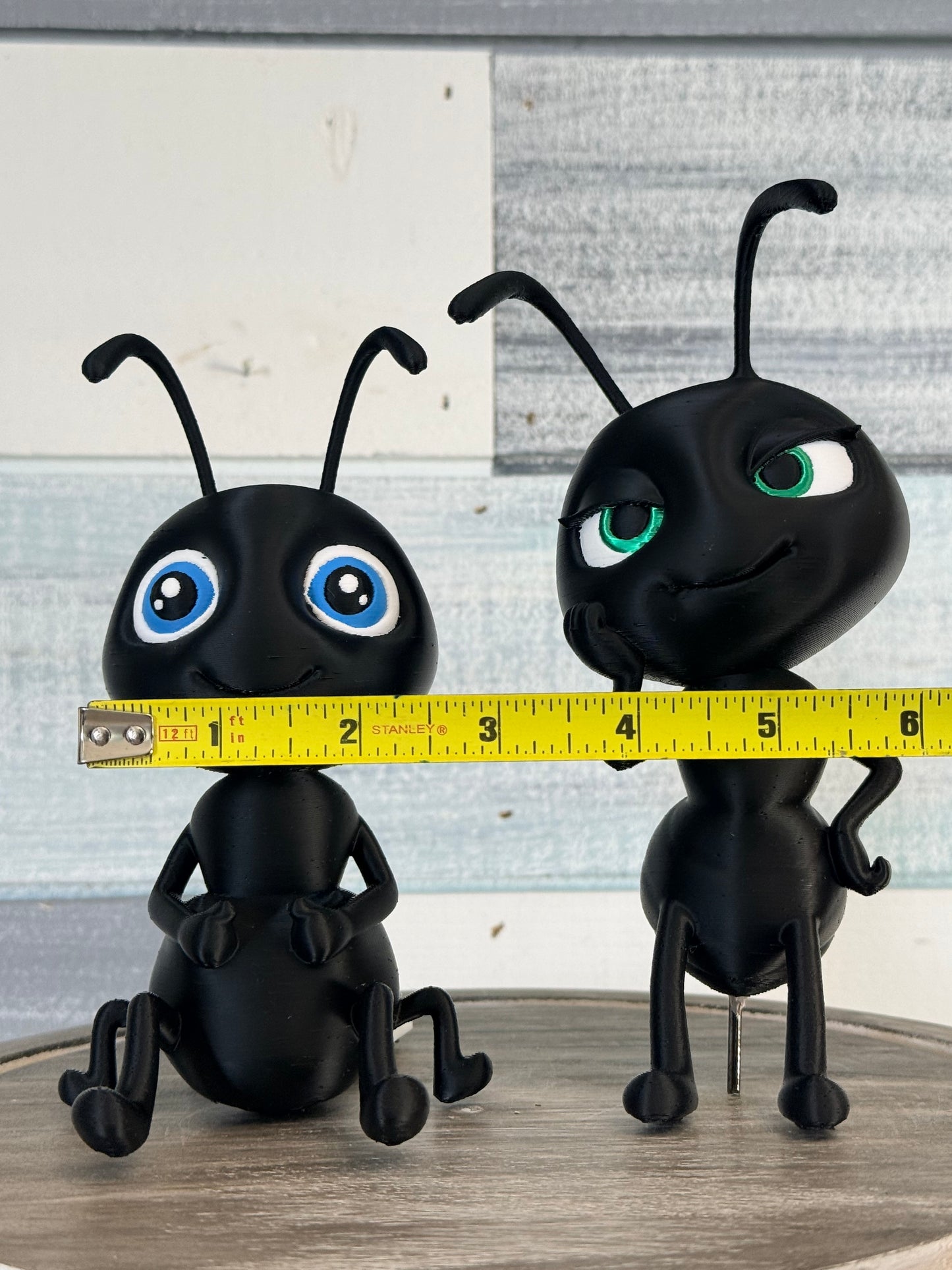 Angelica & Antony: Whimsical 3D Printed Ant Set – 6” Figurine