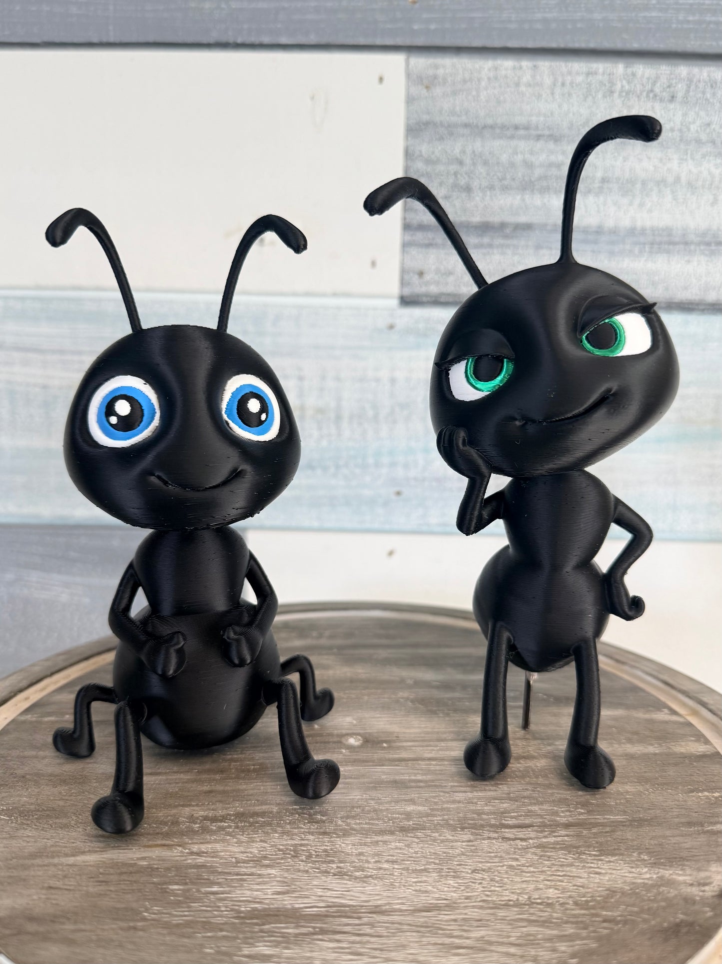 Angelica & Antony: Whimsical 3D Printed Ant Set – 6” Figurine