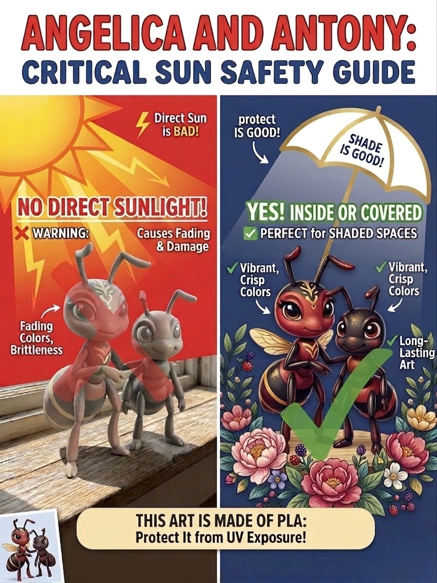 Angelica & Antony: Whimsical 3D Printed Ant Set – 6” Figurine