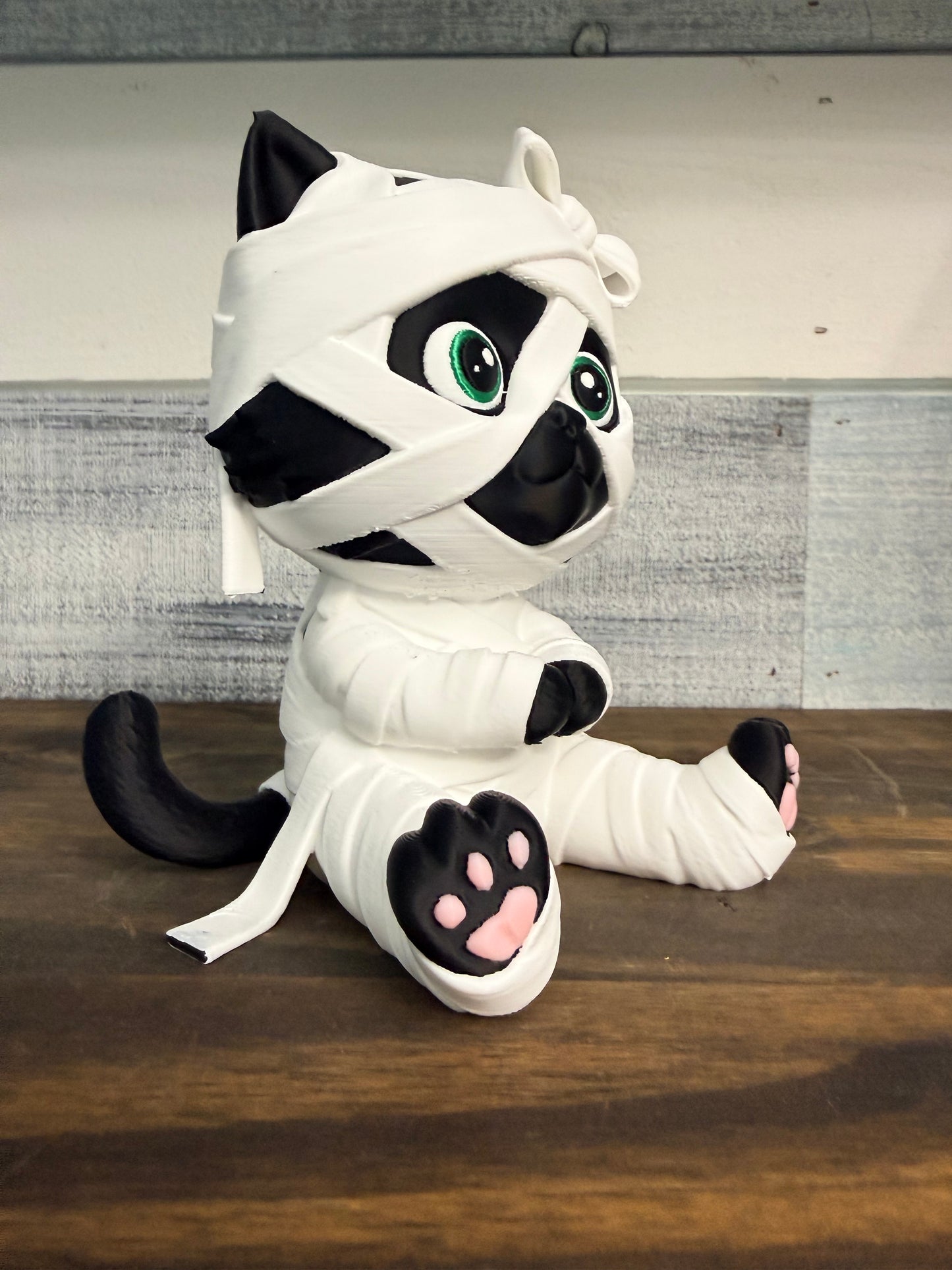 Moonbeam the Mummy Kitty - Beautifully Dunn Exclusive 3D Printed Halloween Decor