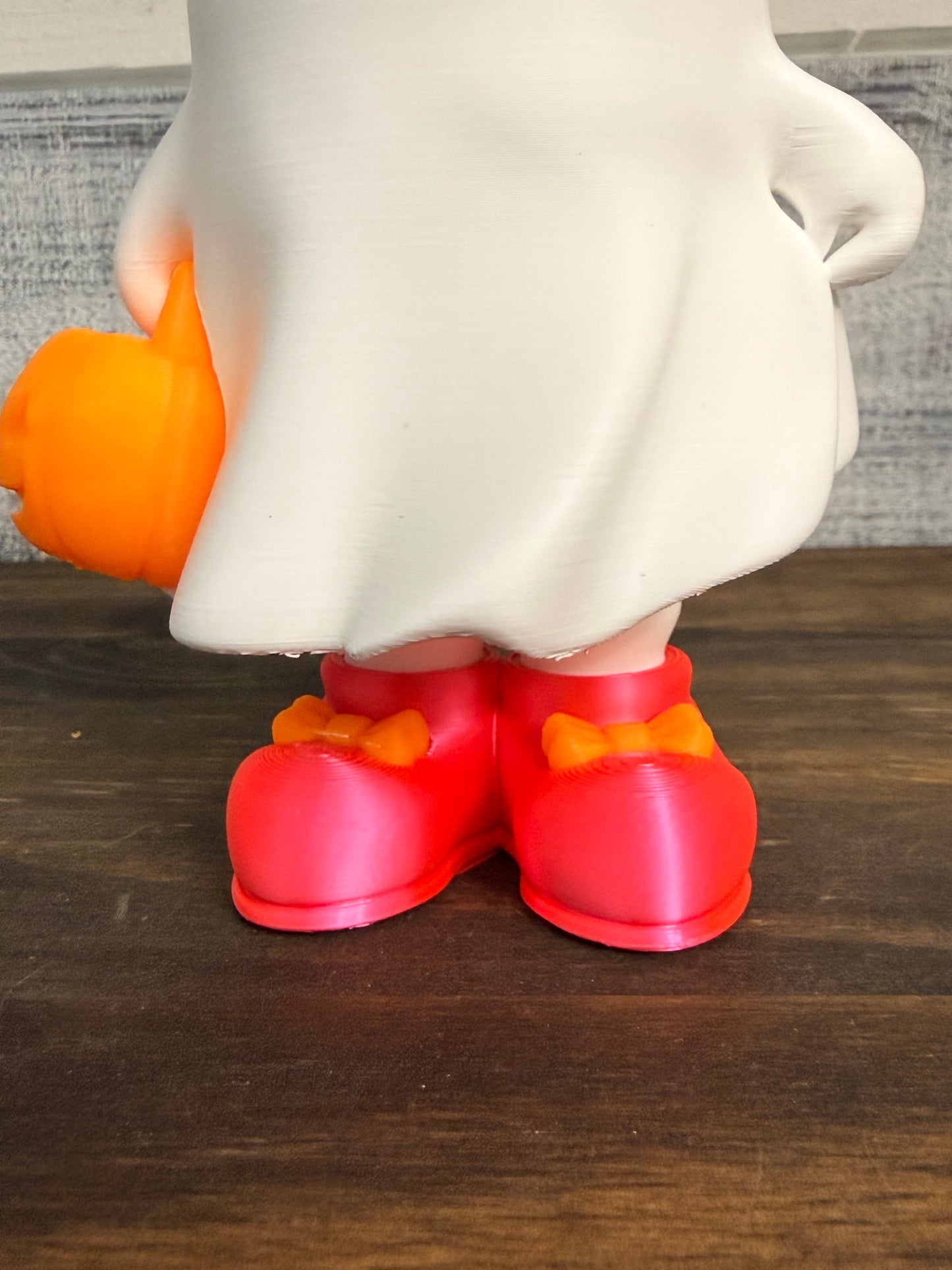 3D Printed Halloween Ghost Decor -  6" Collectible Ghost with Bow & Pumpkin