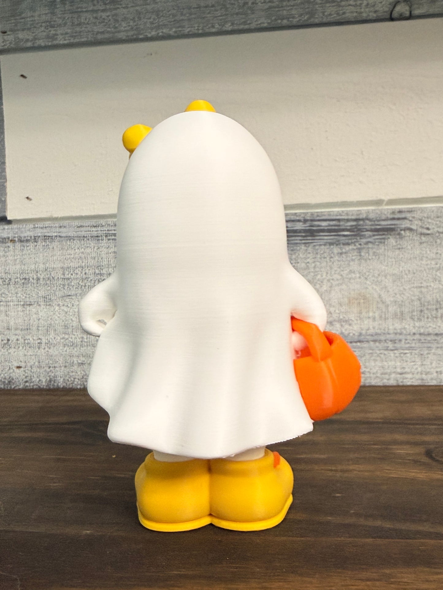 3D Printed Halloween Ghost Decor -  6" Collectible Ghost with Bow & Pumpkin
