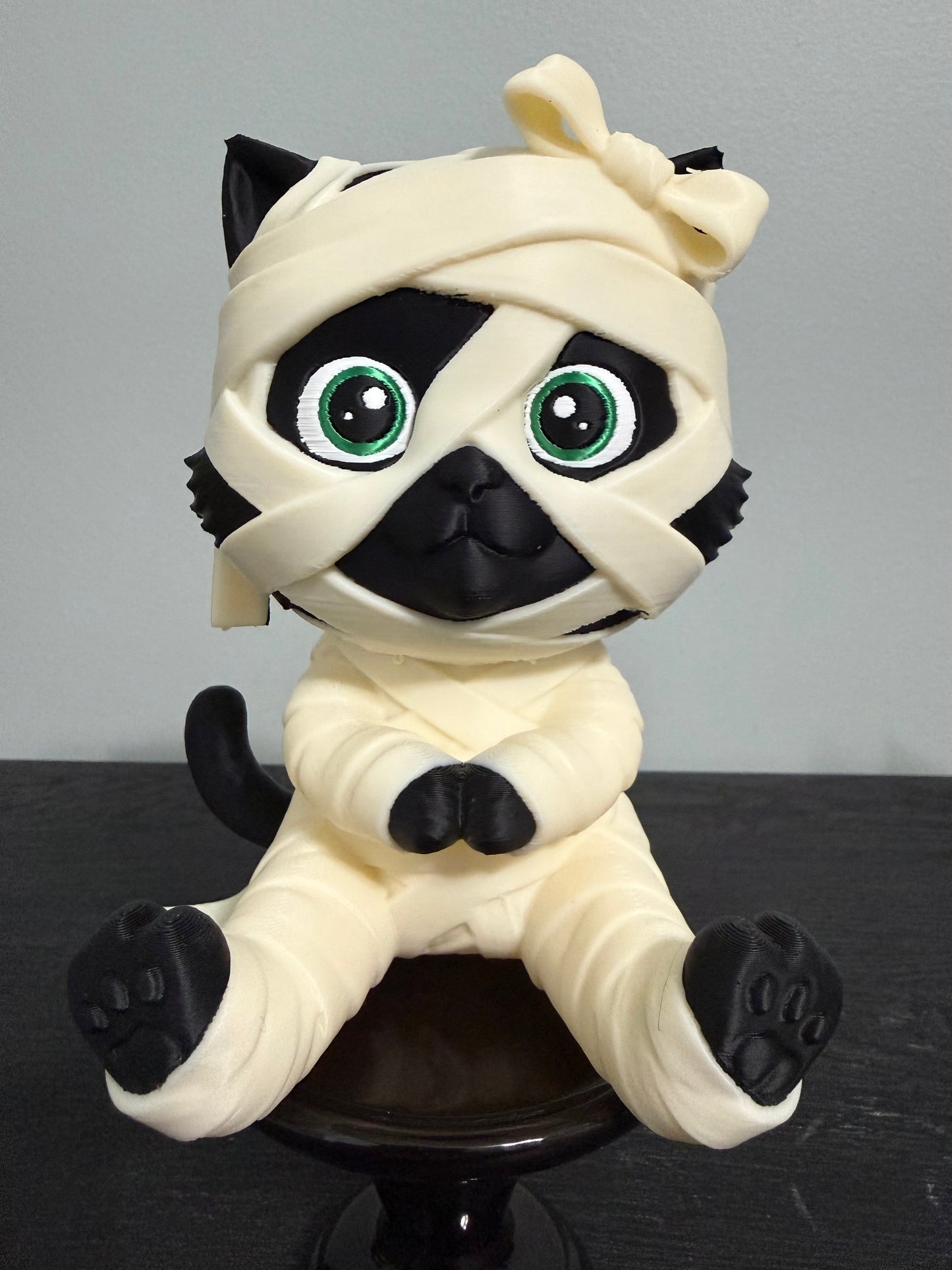 Moonbeam the Mummy Kitty - Beautifully Dunn Exclusive 3D Printed Halloween Decor