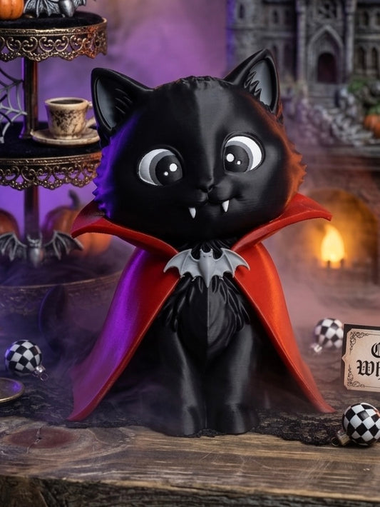 Count Whiskula the Vampire Cat – 3D Printed Halloween Decor