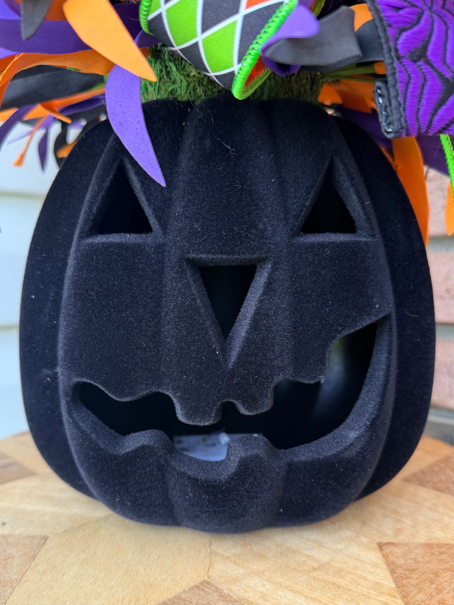 Made To Order for Genie—.          Enchanted Witch Kitty Light-Up Halloween Pumpkin Centerpiece