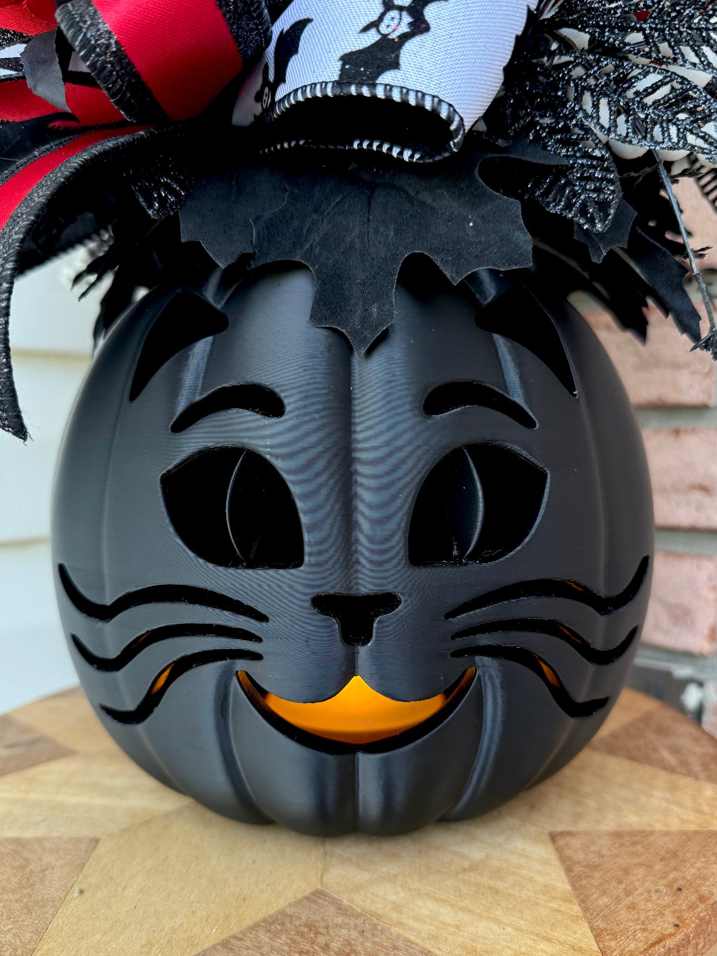 Made to Order for Karen-                     Sweet Halloween Centerpiece with Exclusive Light-Up Kitty Pumpkin & Dracula Cat