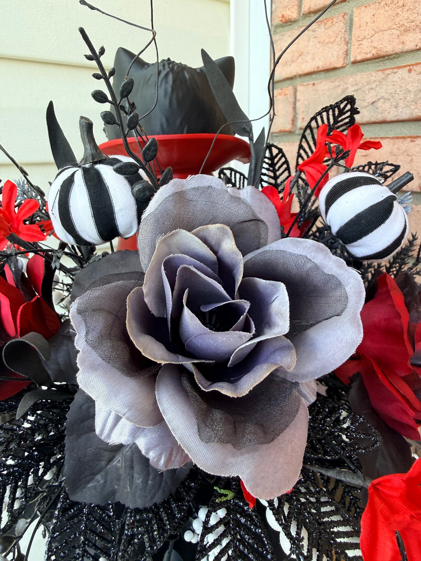 Made to Order for Karen-                     Sweet Halloween Centerpiece with Exclusive Light-Up Kitty Pumpkin & Dracula Cat